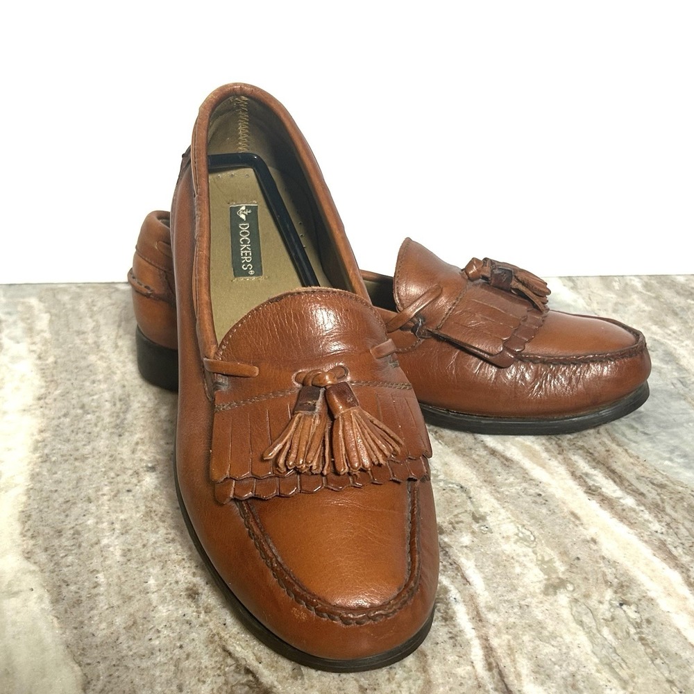 Dockers Sinclair Mens Brown Leather Tassel Kiltie Loafers Size 9.5M